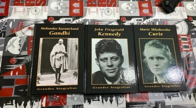Lote 3 Biografías Grandes: Gandhi, Kennedy, Curie