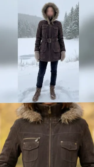 ABRIGO/CHAQUETÓN TRES CUARTOS PIEL