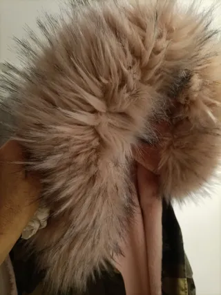 Chaleco calentito militar con peluche rosa interio