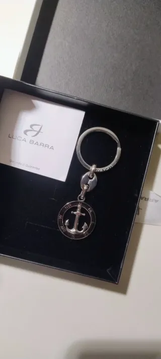 Portachiavi Luca Barra Uomo Ancora Argento