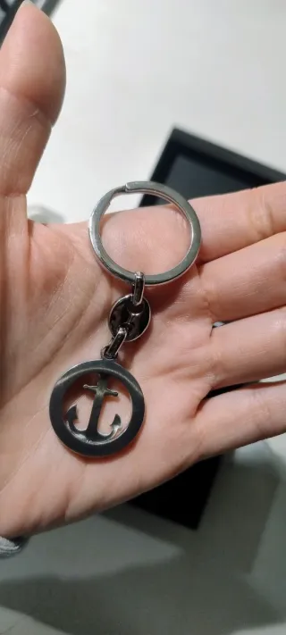 Portachiavi Luca Barra Uomo Ancora Argento