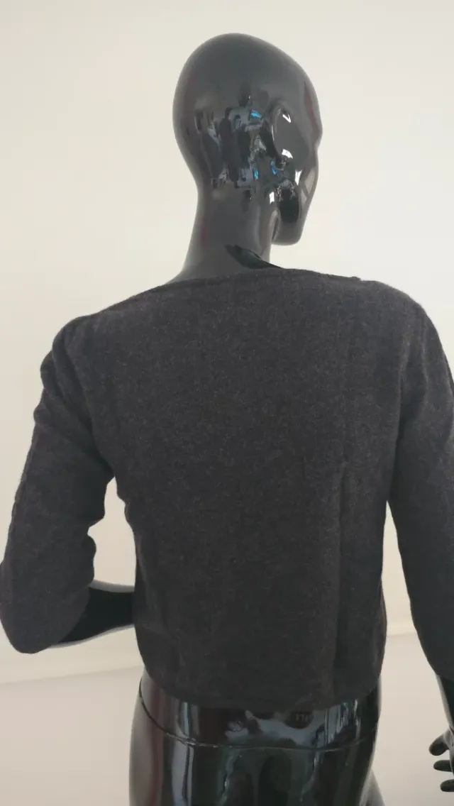 Jersey lana gris marengo manga 3/4