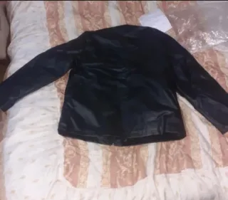 Chaqueta de cuero auténtica negra