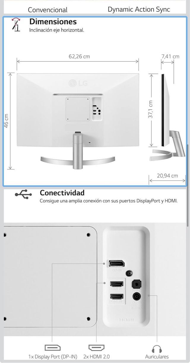 Monitor LG 4K + Altoparlanti