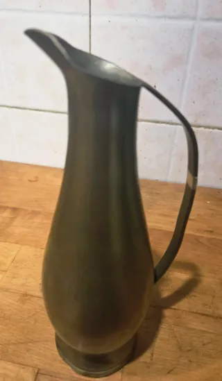 Set 2 vasi peltro vintage, altezza vaso cm 19