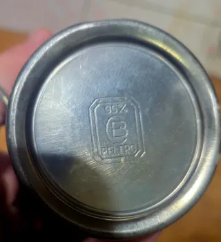 Set 2 vasi peltro vintage, altezza vaso cm 19