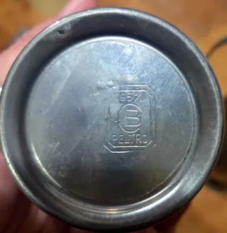 Set 2 vasi peltro vintage, altezza vaso cm 19