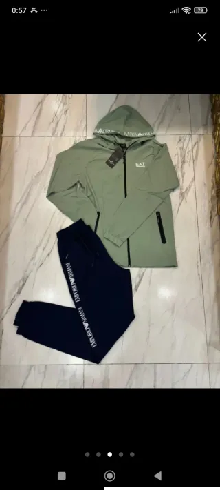 Conjunto Deportivo Armani Verde y Azul