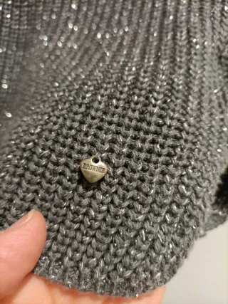 Top tejido gris/ brillo Plata Brownie Talla Única