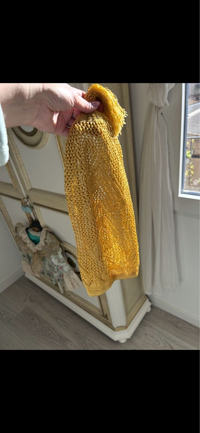 Cofia fallera bebé ocre