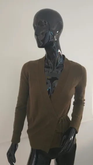 Cárdigan verde caqui Massimo Dutti