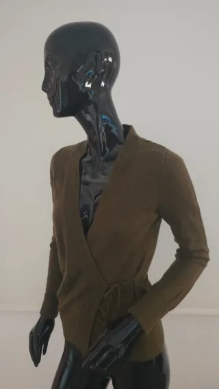 Cárdigan verde caqui Massimo Dutti