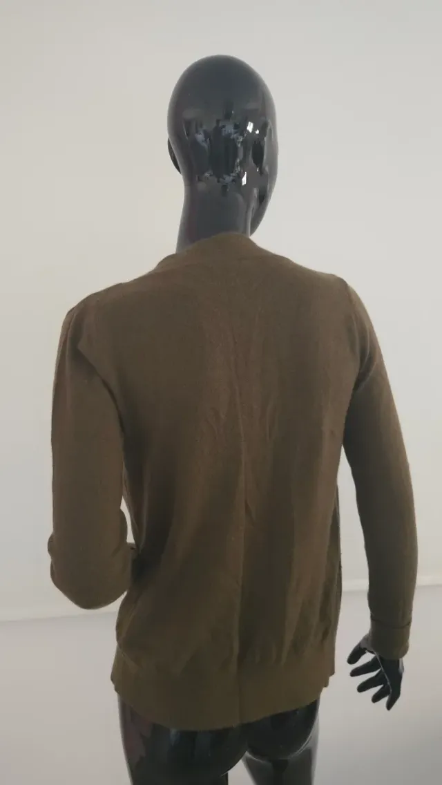 Cárdigan verde caqui Massimo Dutti