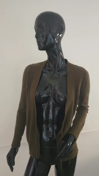 Cárdigan verde caqui Massimo Dutti