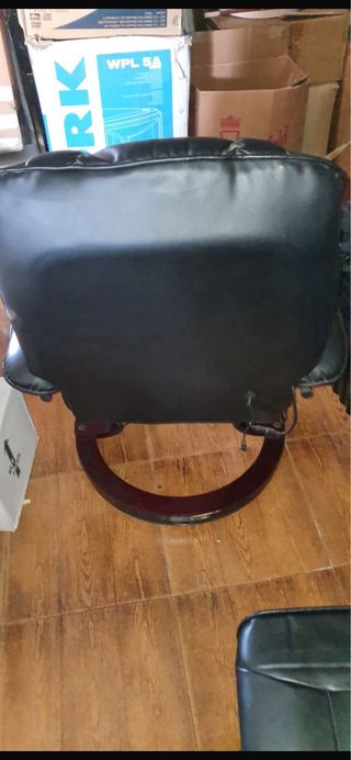 Sillón de masajes de piel sintética negro