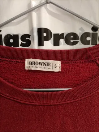 Sudadera Brownie granate letras blanco crudo TallS