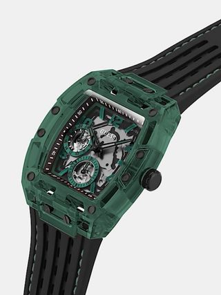 Reloj Guess Transparente Verde y Negro