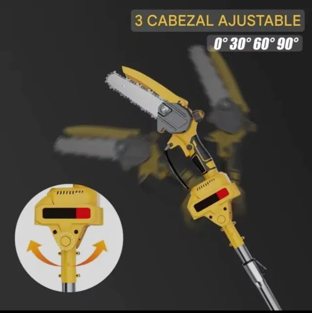 Motosega a batteria ricaricabile con palo telescopico