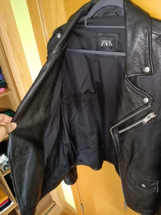 Cazadora Biker Zara Negra Hombre