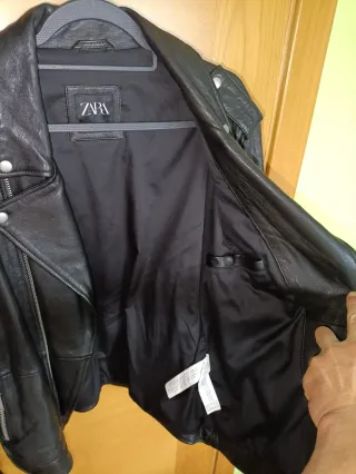 Cazadora Biker Zara Negra Hombre