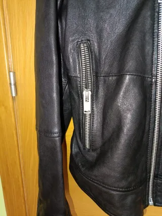 Cazadora Biker Zara Negra Hombre