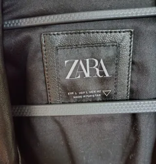 Cazadora Biker Zara Negra Hombre