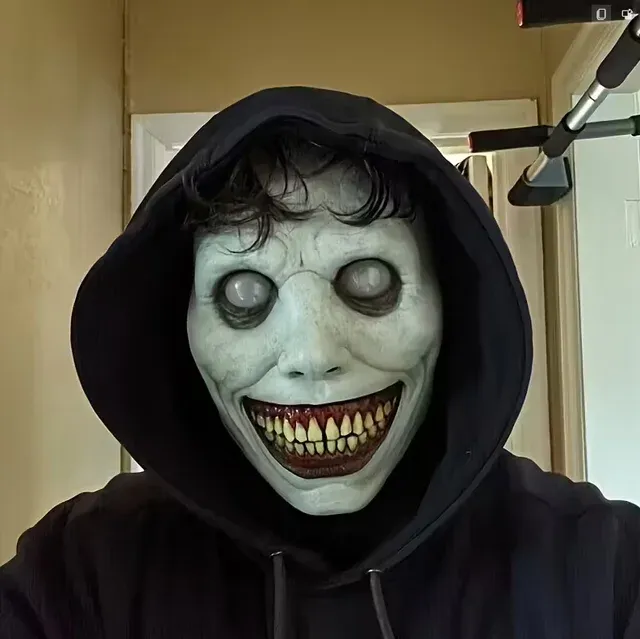 Máscara de Terror Halloween com Olhos Brancos