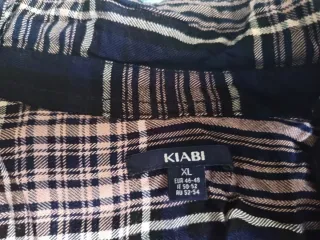 Camisa de cuadros azul y morado