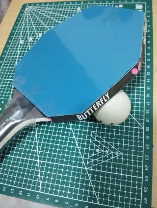 Pala de Ping Pong Tenis de Mesa Hexagonal Azul