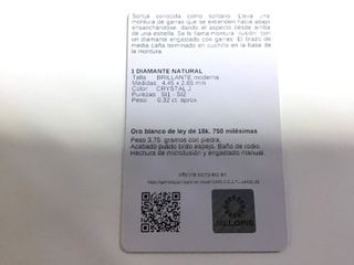 anillo oro 18k con piedra con circonita