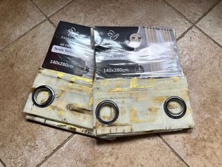 2 Tende Terylene Filtrante 140x280 Panna / Oro