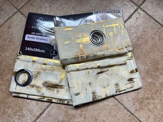 2 Tende Terylene Filtrante 140x280 Panna / Oro