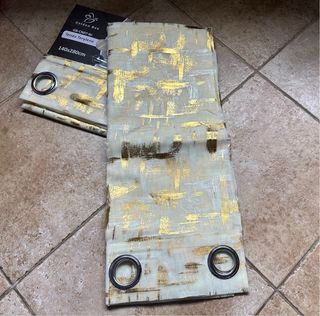 2 Tende Terylene Filtrante 140x280 Panna / Oro