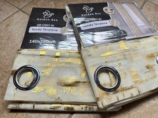 2 Tende Terylene Filtrante 140x280 Panna / Oro