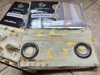 2 Tende Terylene Filtrante 140x280 Panna / Oro