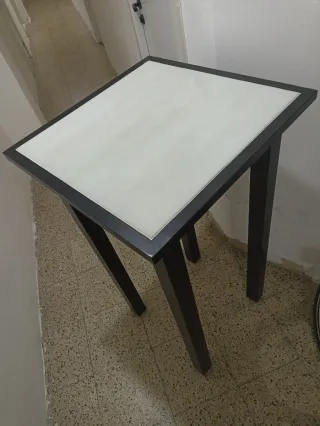 Tavolo alto cucina/bar in metallo e marmo