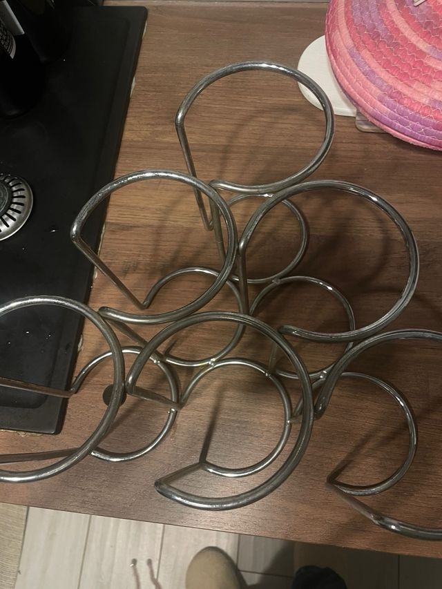 Porta bottiglie acciaio 6 bottiglie