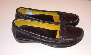 Mocasines de piel negros talla 38 sin usar