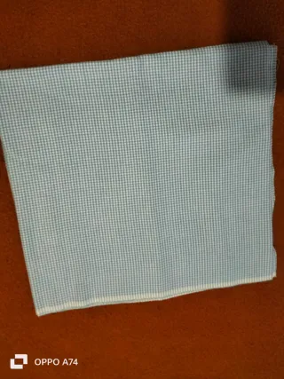 Scampolo lana scozzese bianca e celeste