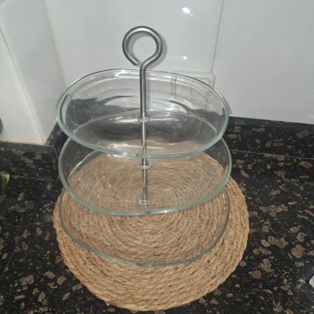 Expositor de cristal de 3 pisos