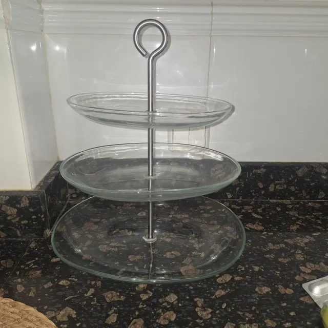 Expositor de cristal de 3 pisos