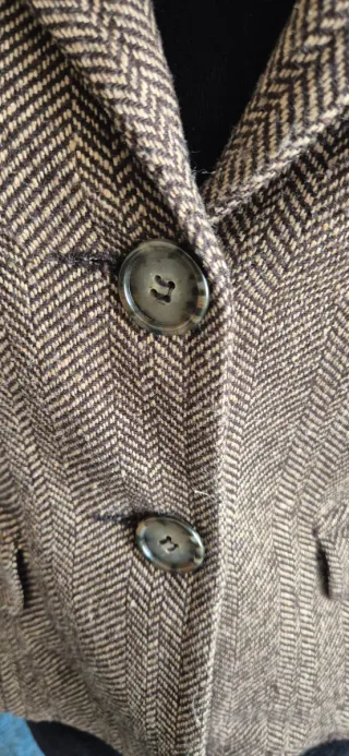 Traje Zara Espiga Marrón Chaqueta y Pantalón