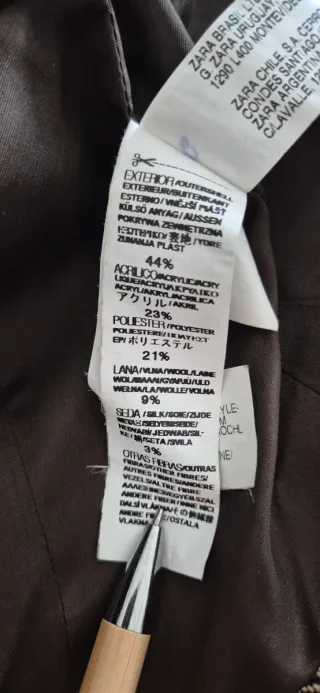 Traje Zara Espiga Marrón Chaqueta y Pantalón