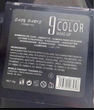 Paleta Sombras 9 Colores Easy Paris