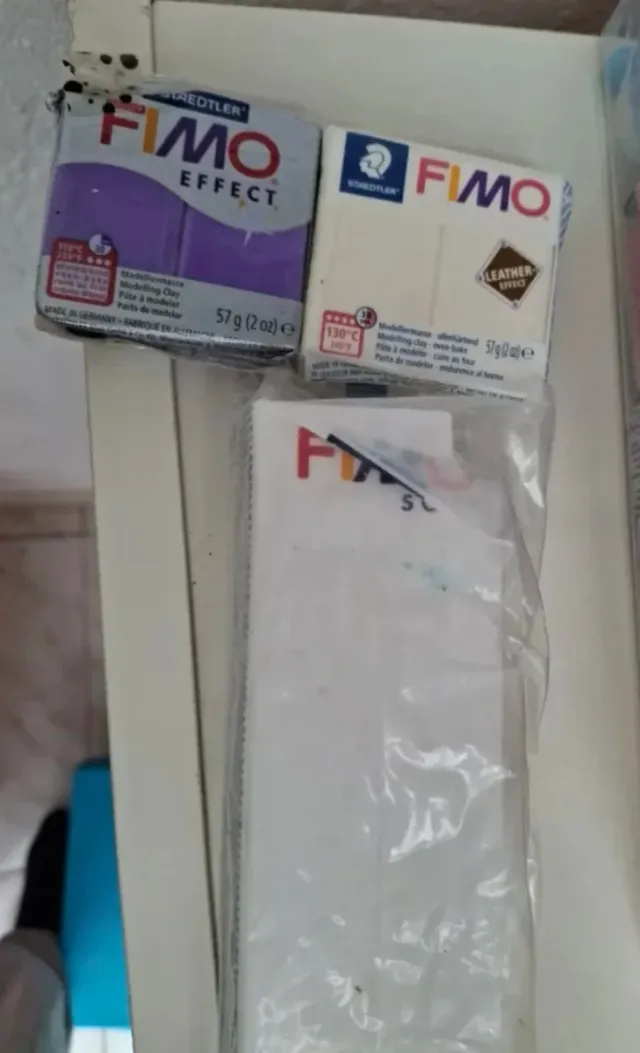 Lote 3 Pastas Modelar Fimo Efecto Cuero