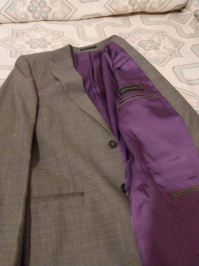 Traje Purificación García Gris Talla 40