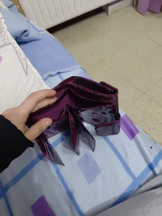 Cartera piel serpiente rosa y morada