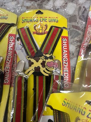 Set di 8 bretelle per bambini con design a righe e dettaglio animaletto