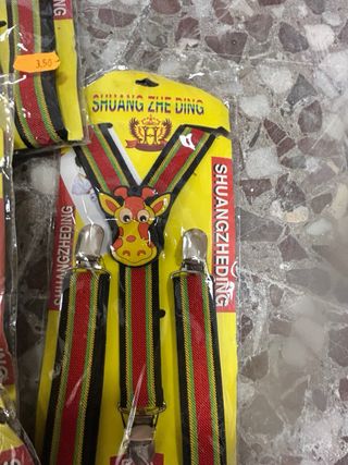 Set di 8 bretelle per bambini con design a righe e dettaglio animaletto