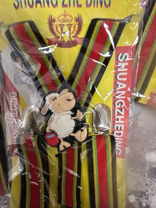 Set di 8 bretelle per bambini con design a righe e dettaglio animaletto